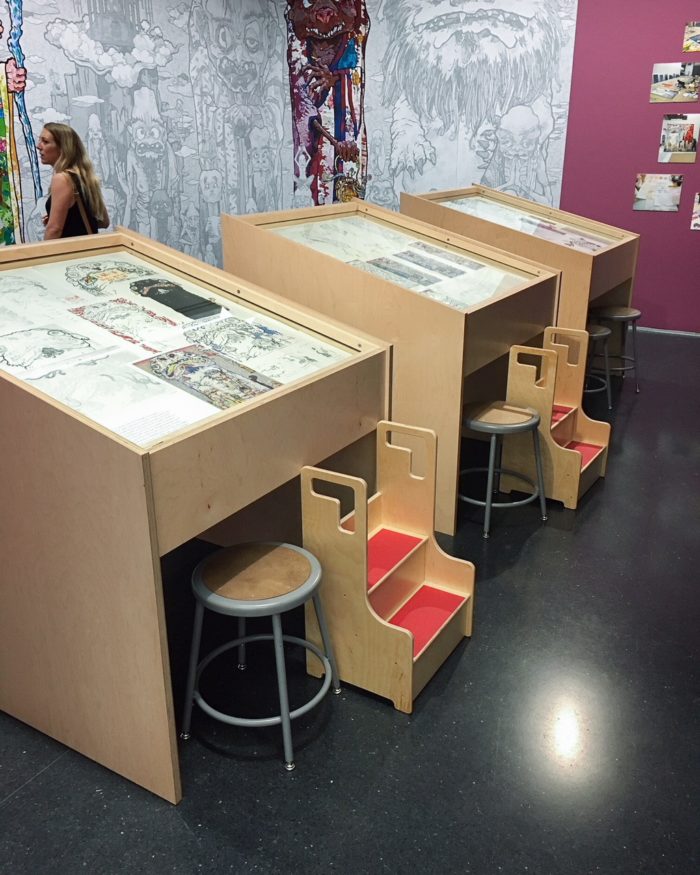 We made these simple display boxes for the Museum Of Contemporary Art using simple birch plywood with a clear finish.